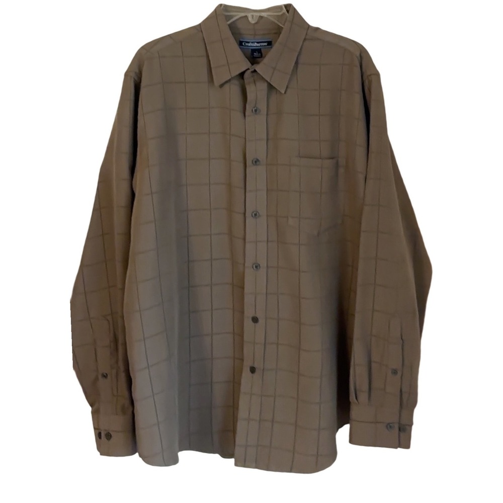 Croft & Barrow Mens Classic Fit Button Down Shirt Long Sleeve Plaid Size L‎